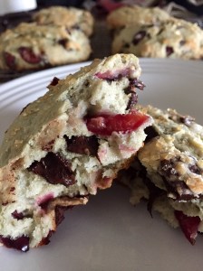 Fresh cherry & chocolate scone