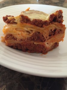Back side of spaghetti pie