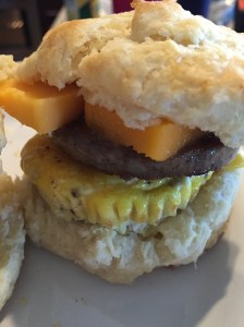 Sausage, egg, & cheese biscuits