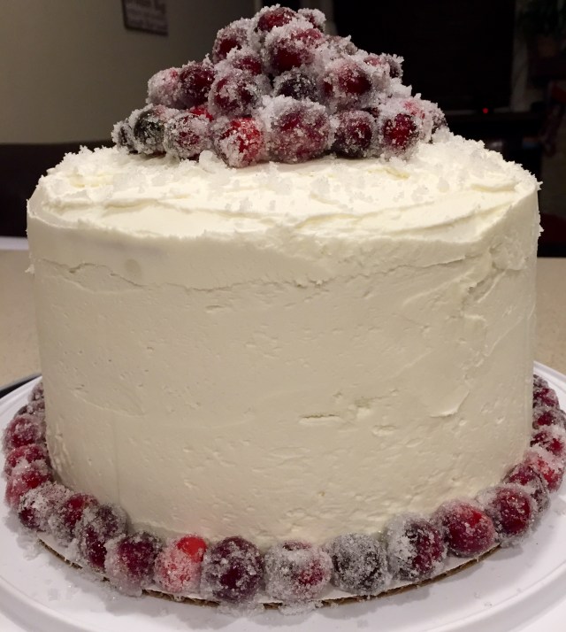 Sparkling Cranberry White Chocolate Cake - Whole