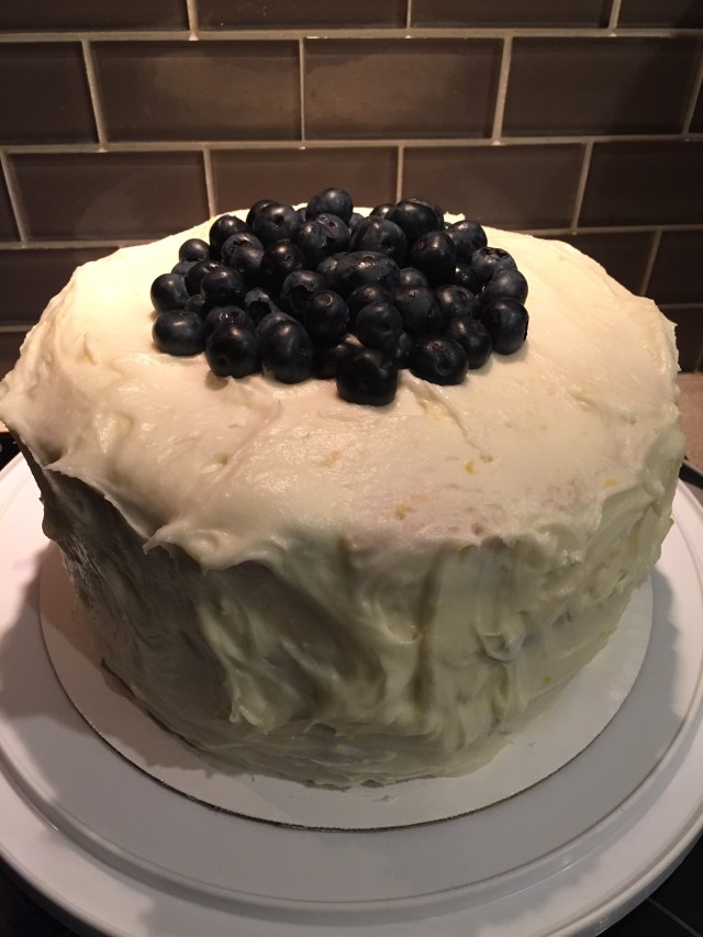 Whole lemon blueberry cake