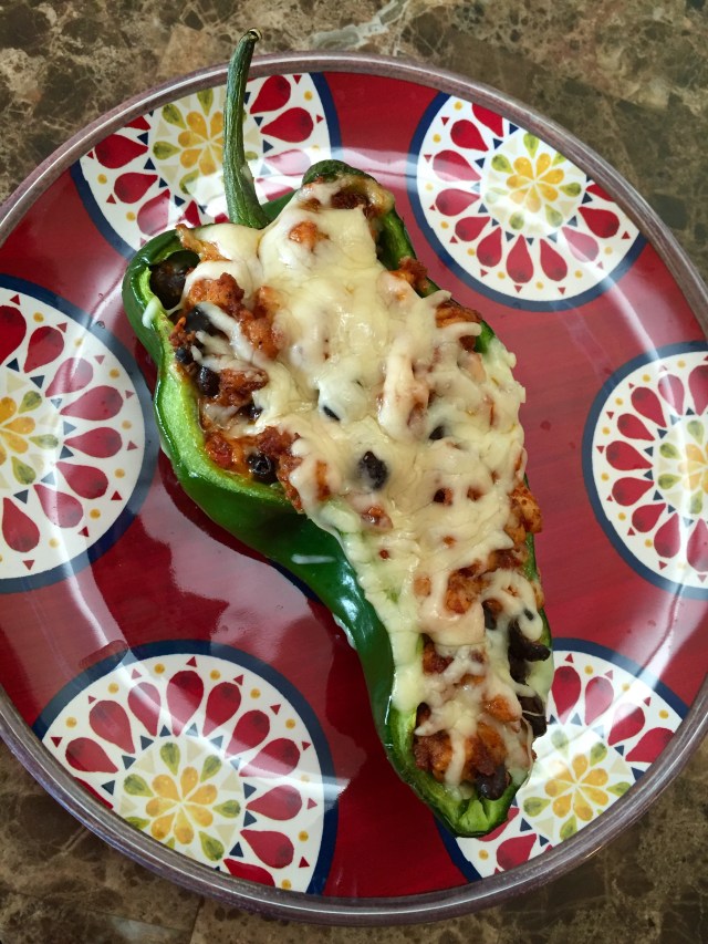 Chicken &amp; Chorizo Stuffed Poblano Peppers